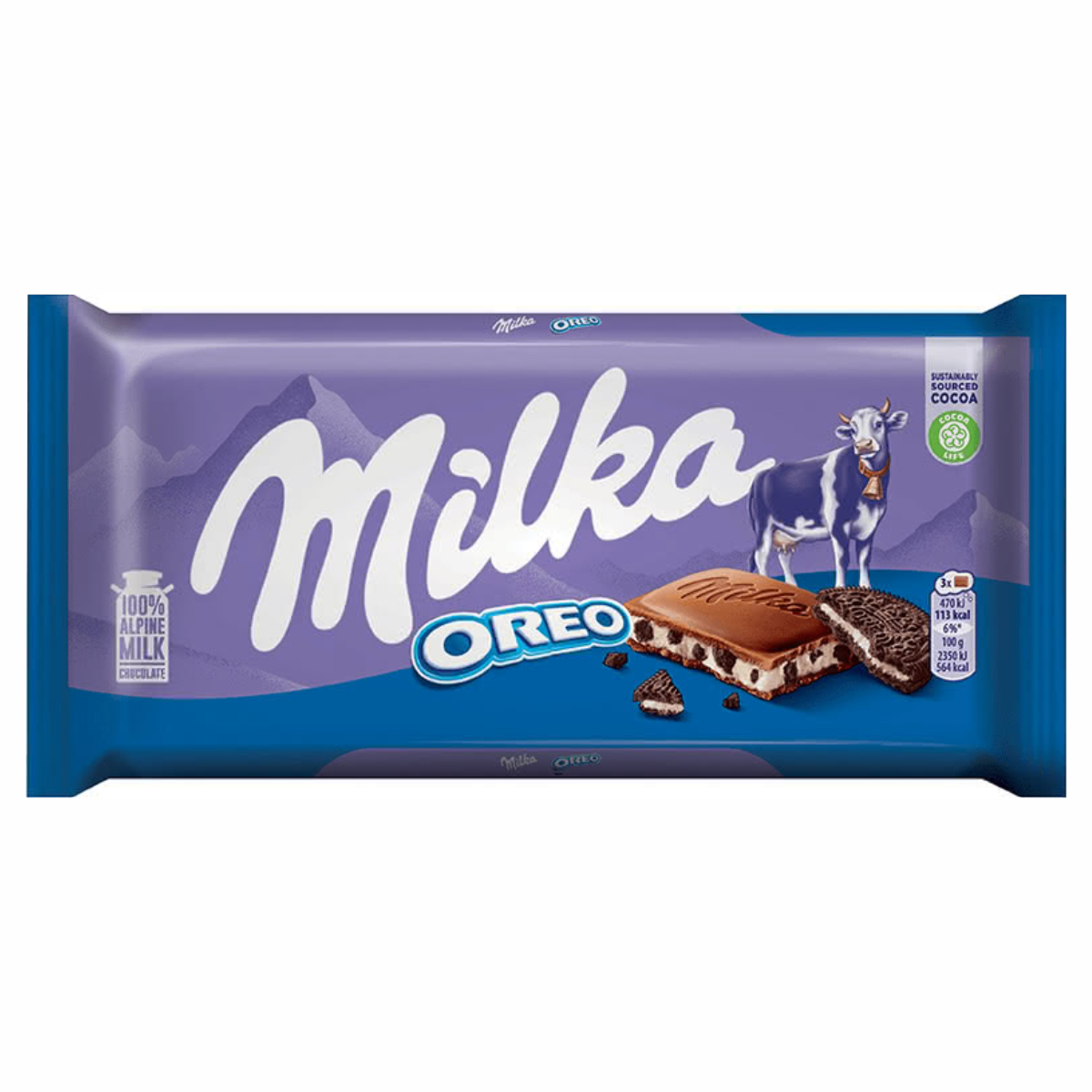 Шоколад Milka 92г З печивом Орео мол
