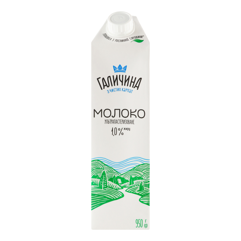 Молоко Галичина 1% 950г т/п