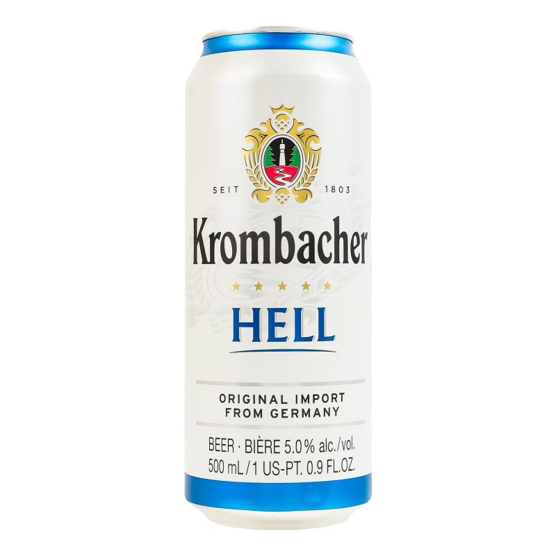 Пиво Krombacher 0,5л Hell ж/б 5%