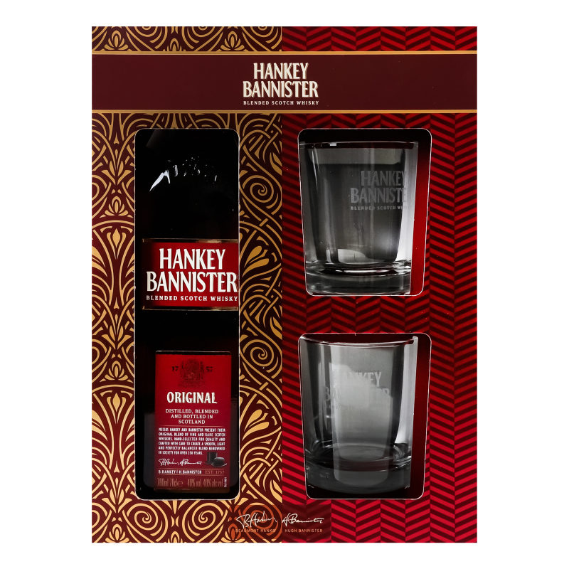 Набір Віскі Hankey Bannister 0,7л + 2ст