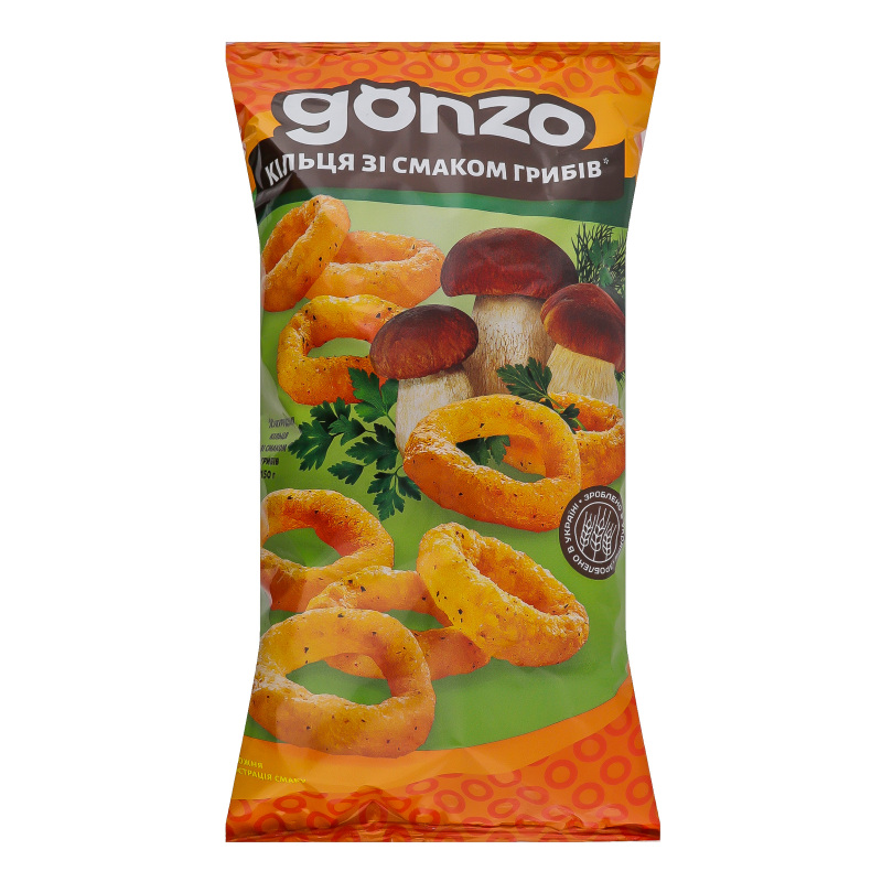 Кільця кукурудзяні Gonzo 150г гриби