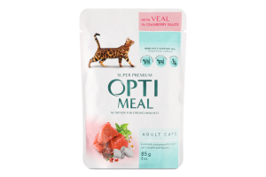 Корм Optimeal дк 85г Телятина-журавлина