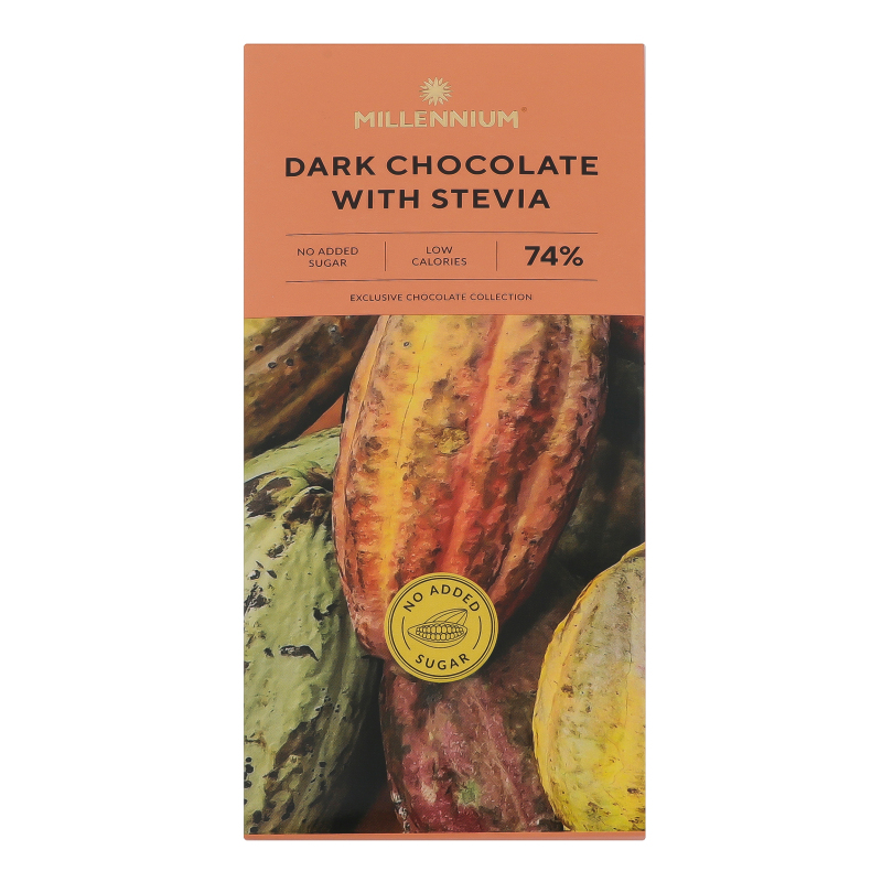 Шоколад Millennium 100г Чорн стевія 74%