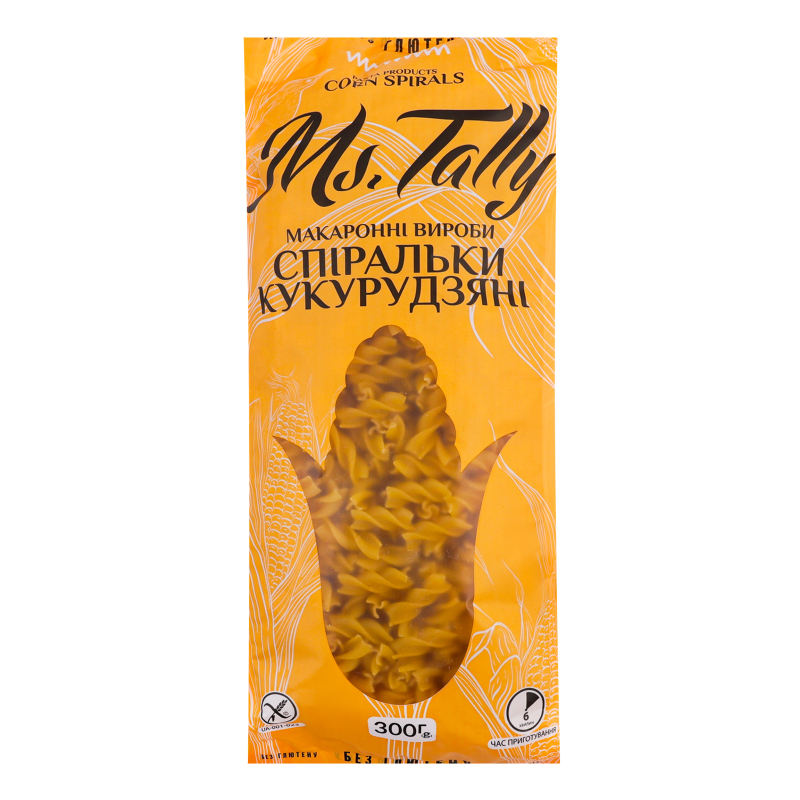 Макарони Ms.Tally 300г Спіральки кукуруд
