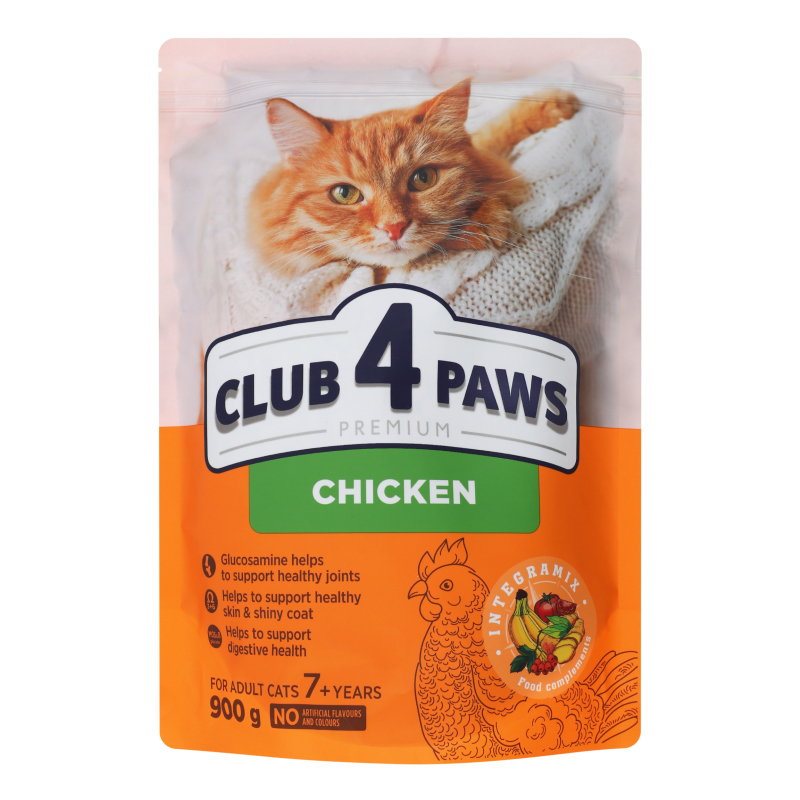 Корм Клуб 4 Лапи дк 900г сух Курка д/дор