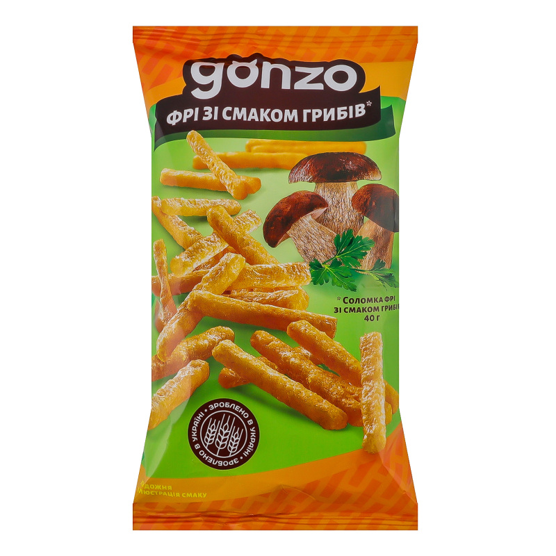 Соломка фрі кукурудзяна Gonzo 40г гриби