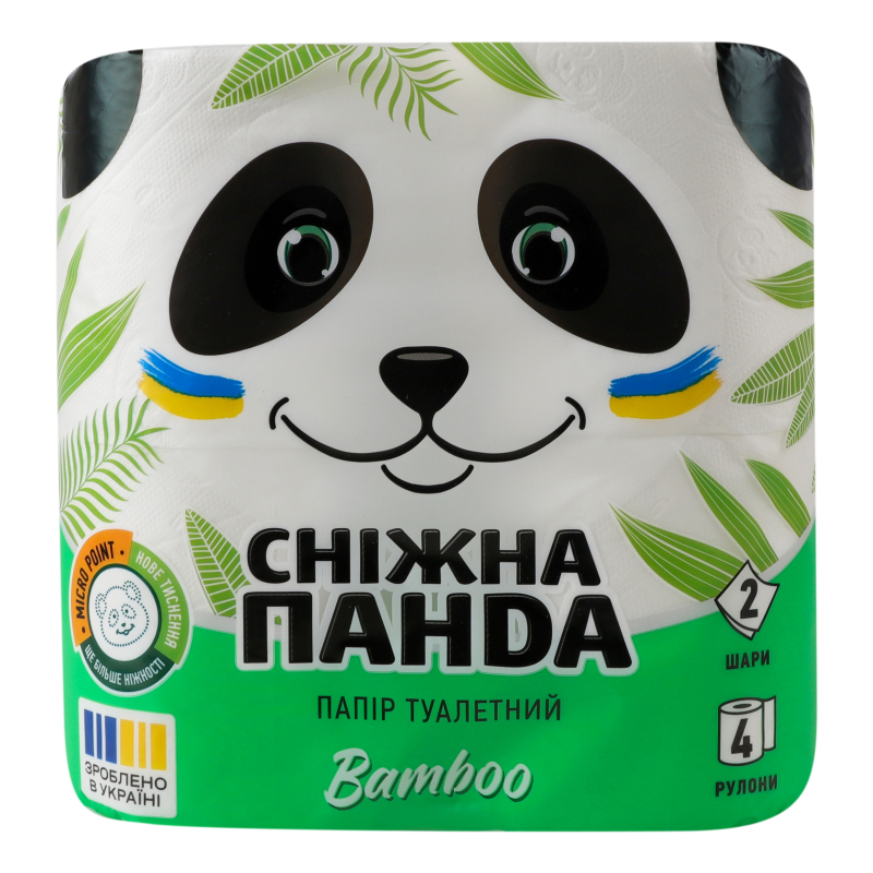 Папір туал СніжнаПанда 4шт 2-шар Бамбук