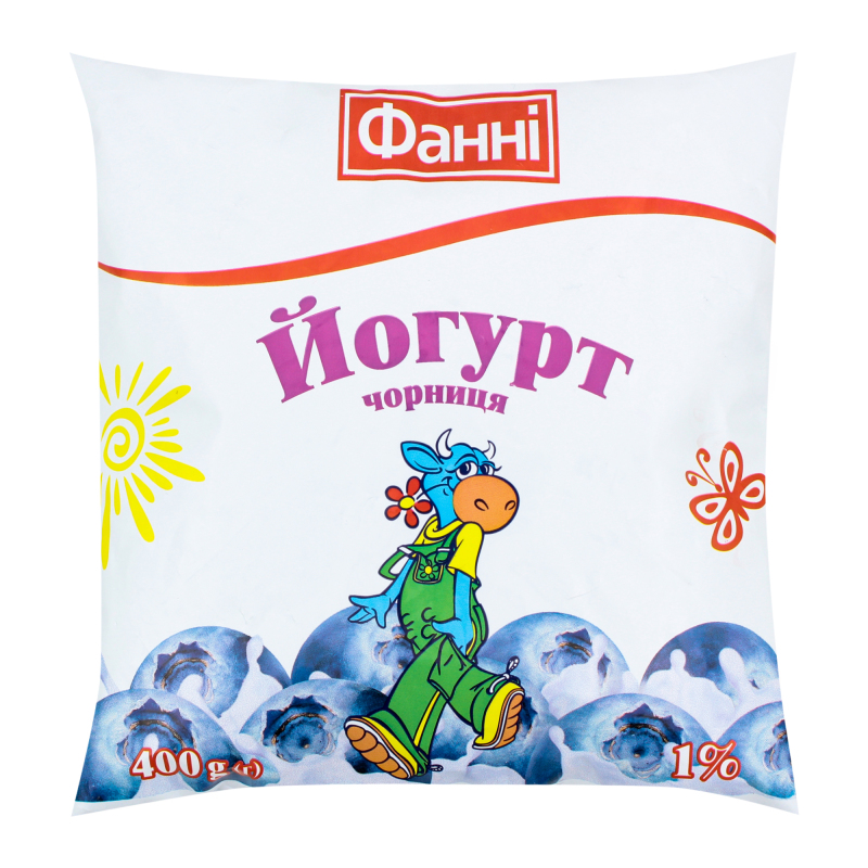 Йогурт Фанні 1% 400г Чорниця п/пл
