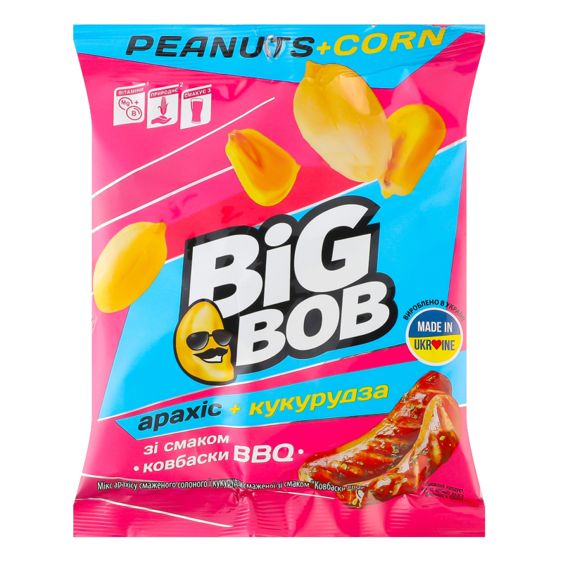 Арахіс BIG BOB 70г ковбаски BBQ