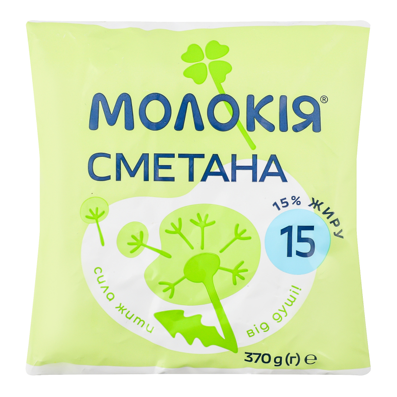 Сметана Молокія 15% 370г п/пл