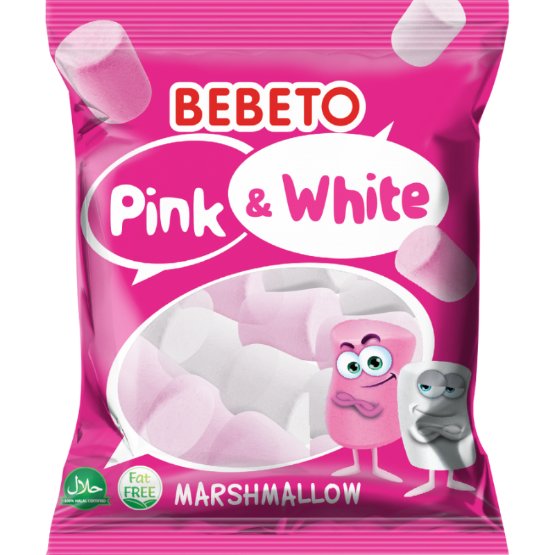 Маршмелоу Bebeto 30г Білий та рожевий