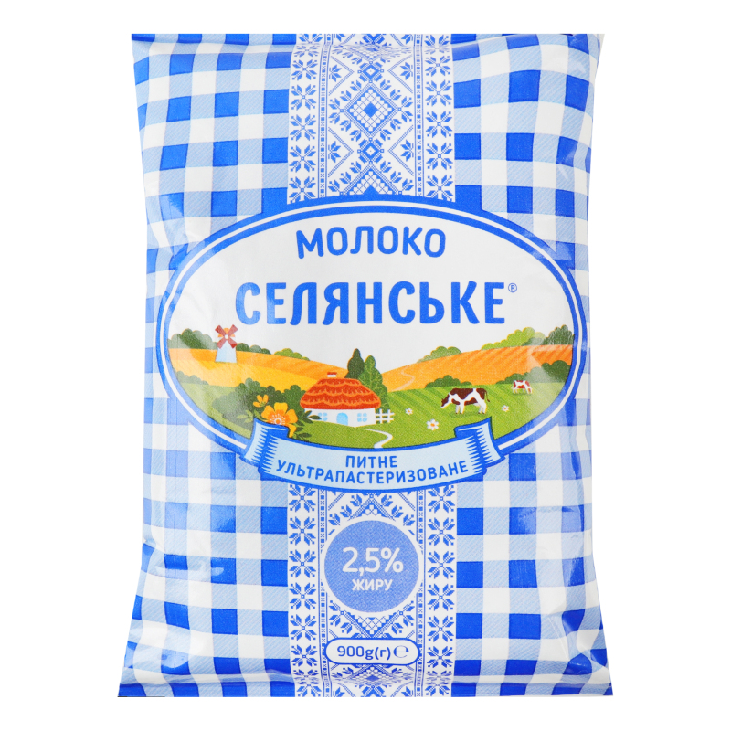 Молоко Селянське 2,5% 900г суперп т/ф
