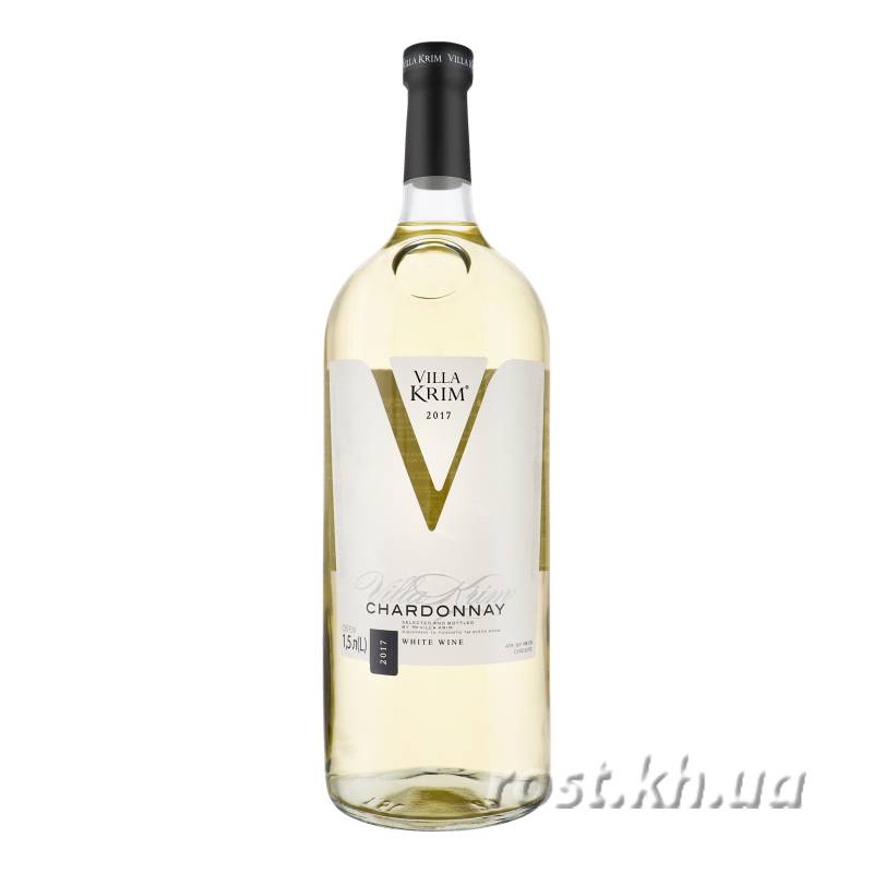 Вино ВіллаКрим 1,5л Шардоне біл сухе 14%