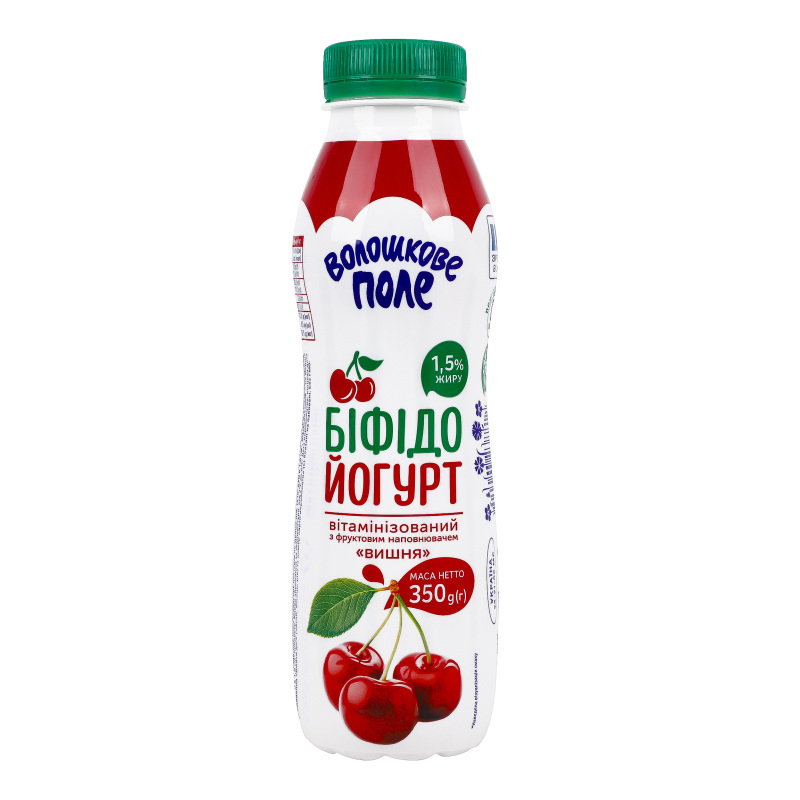 Біфідойогурт ВолошПоле 1,5% 350г Вишня