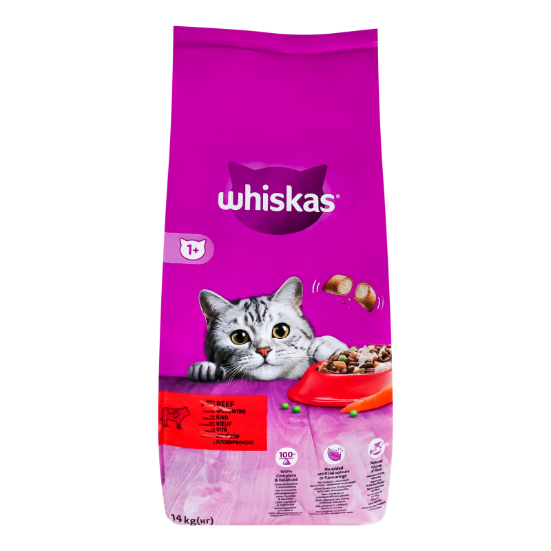 Корм Віскас Яловичина сухий д/дор котів