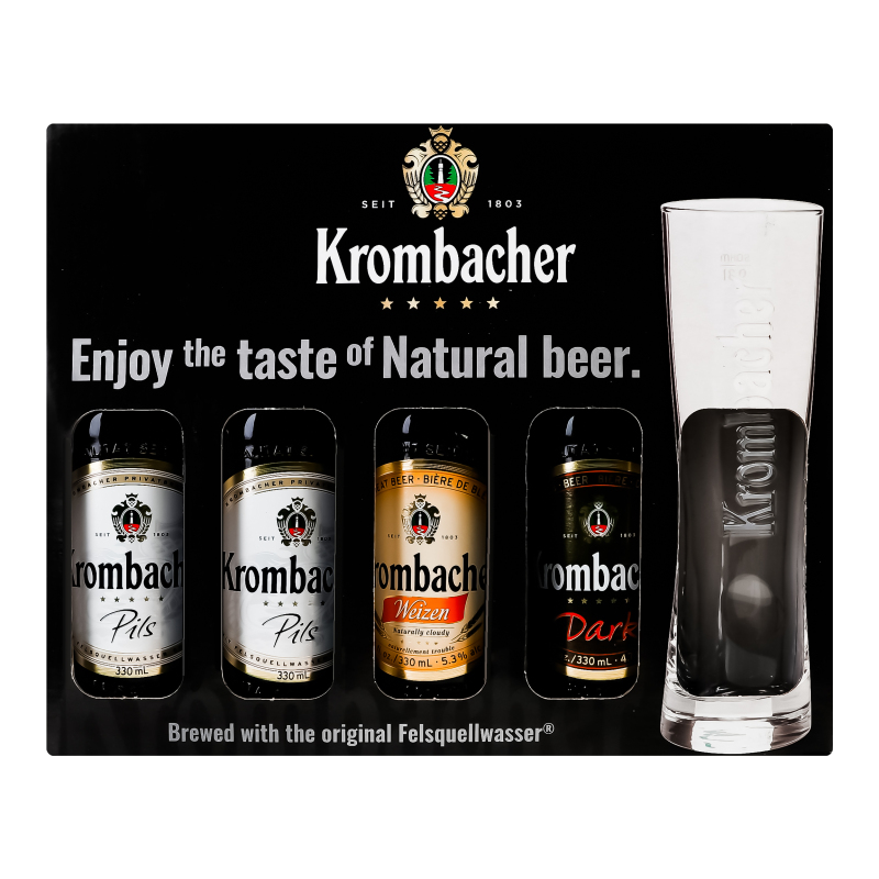 Набір пива Krombacher 4*0,33л+келих