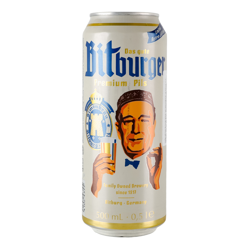 Пиво Bitburger 0,5л Premium Pils сві4,8%