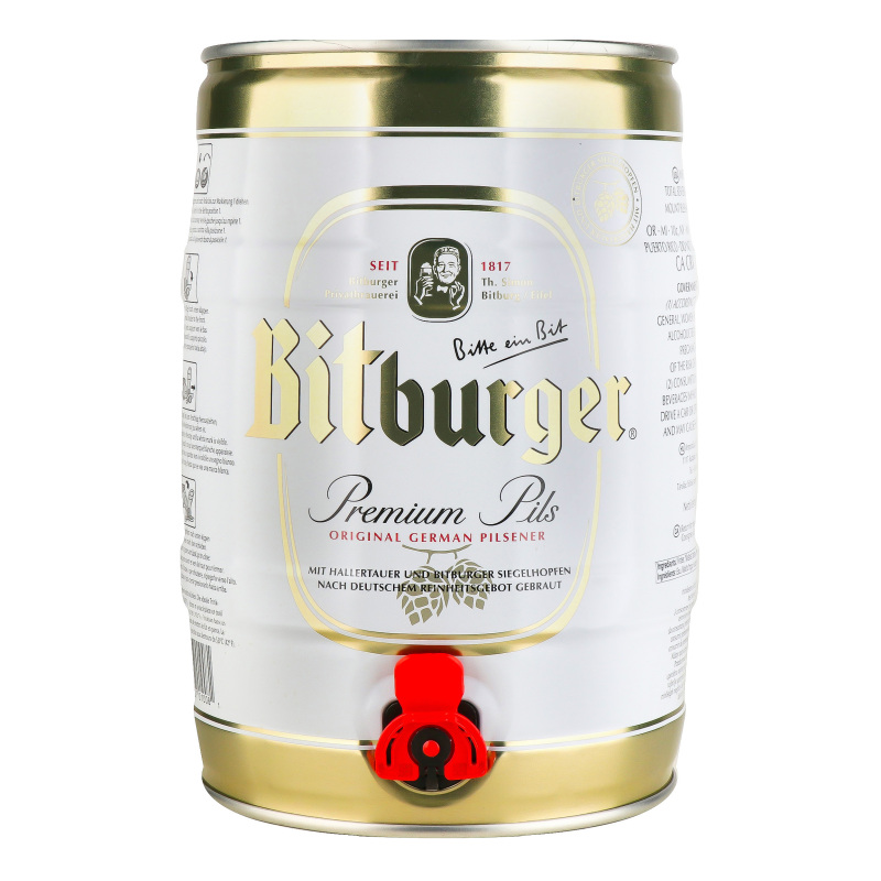 Пиво Bitburger 5л Premium Pils 4,8%