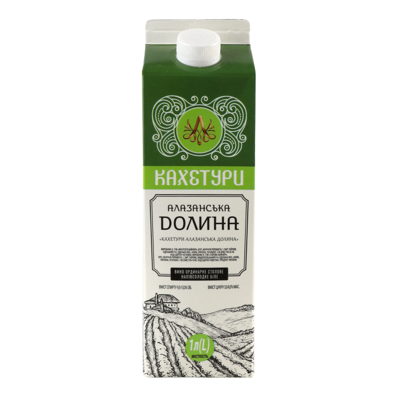 Вино Кахетурі 1л Алазан Долин б н/сол13%