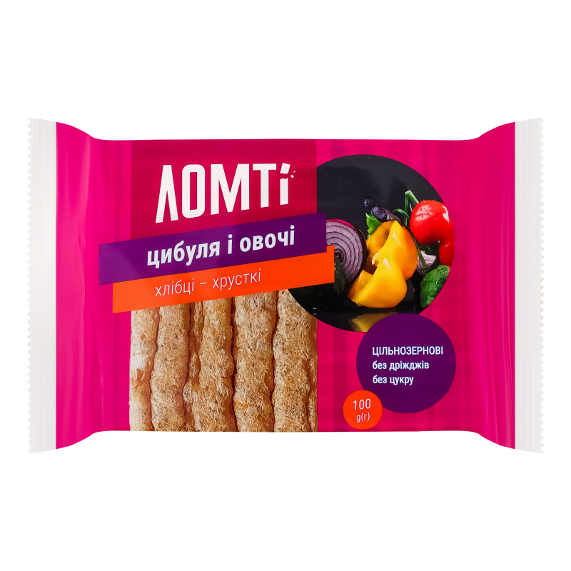 Хлібці Ломті 100г Цибуля-овочі