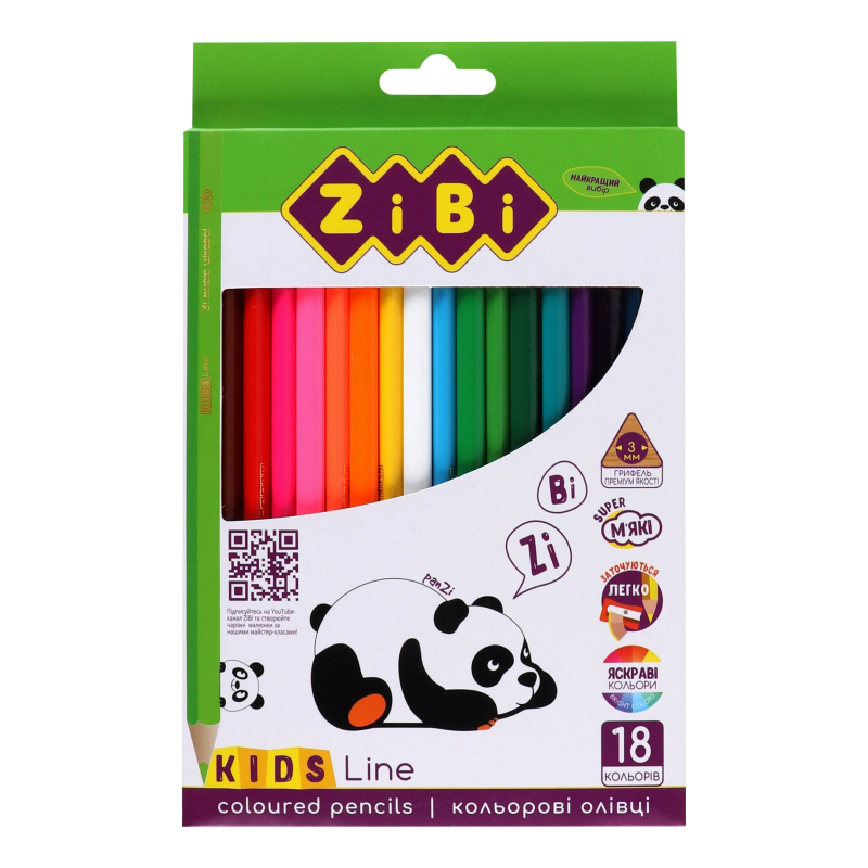 Олівці кольор ZiBi 18кол ZB2415
