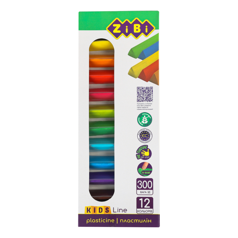 Пластилін Zibi 300г 12кол Kidis 6227