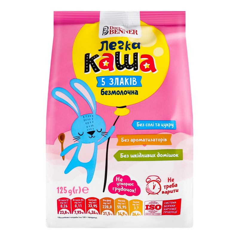 Каша Dr Benner 125г 5 Злаківбезмол