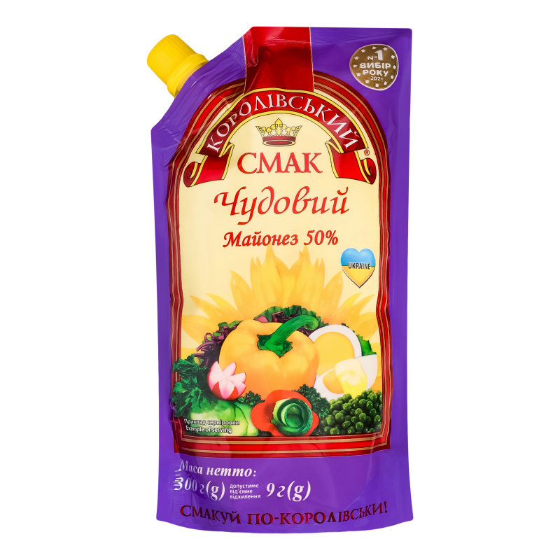 Майонез КоролівСмак 50% 300г Чудовий д/п