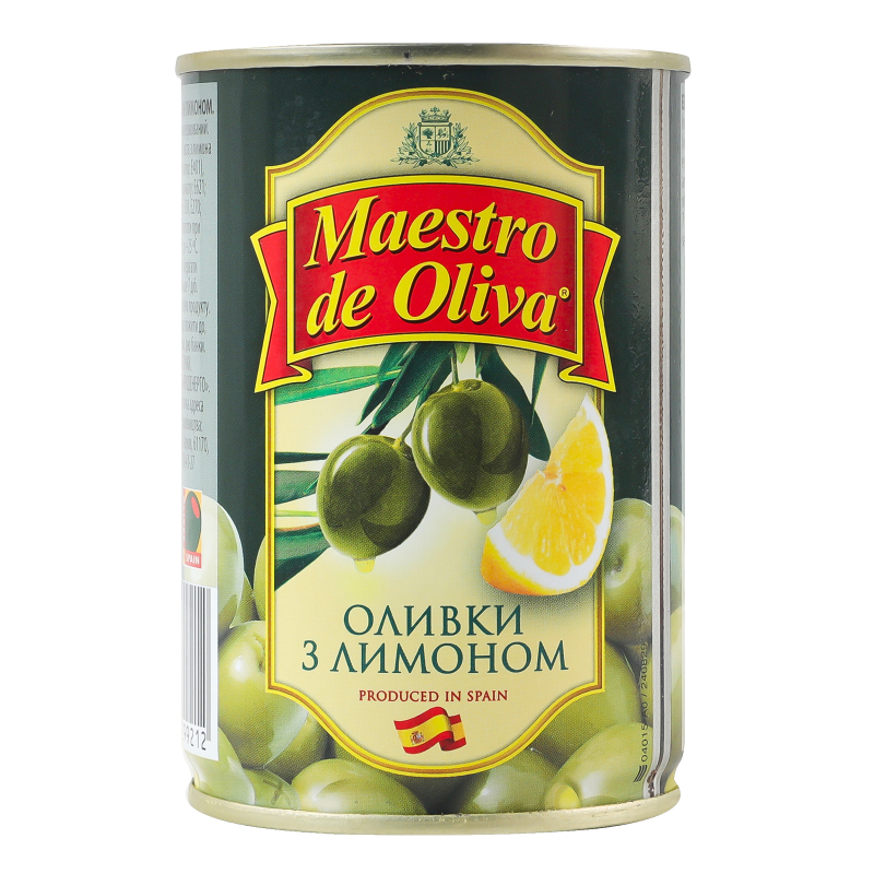 Оливки Maestro de Oliva 280г З лимоном