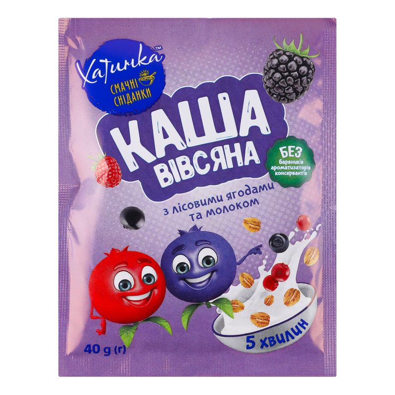 Каша Хатинка 40г Вівсяна ліс ягод вершки