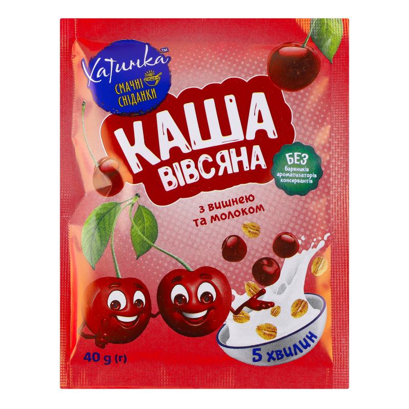 Каша Хатинка 40г Вівсяна вишня-вершки