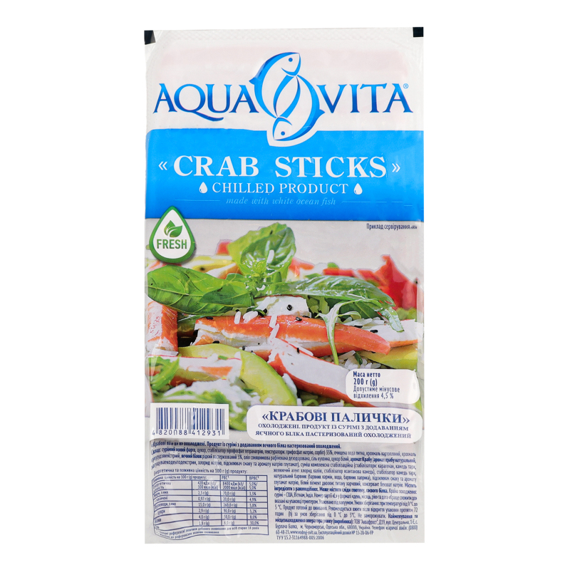 Палички крабові Aqua Vita 200г охолоджен
