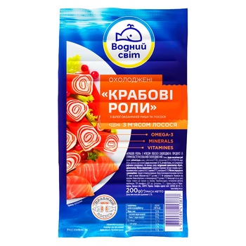 Крабові роли ВоднийСвіт 200г Мясо лосос