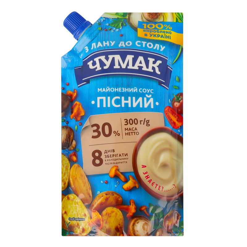 Майонез Чумак 30% 300г Пісний д/п