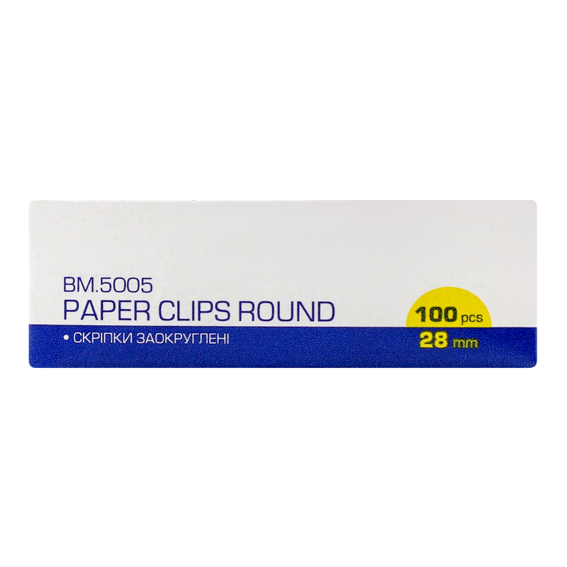 Скріпки Buromax 28мм 100шт круглі 5005
