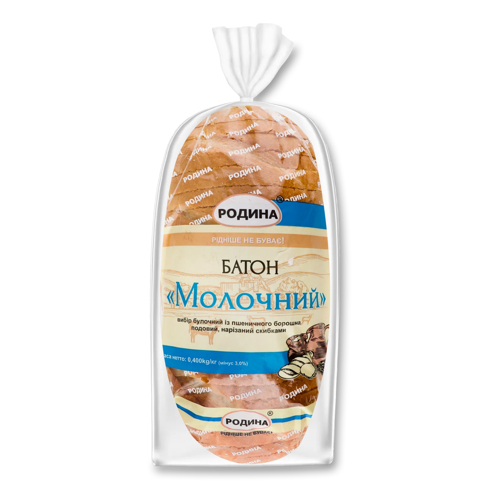 Батон Родина 400г Молочний різ в/г