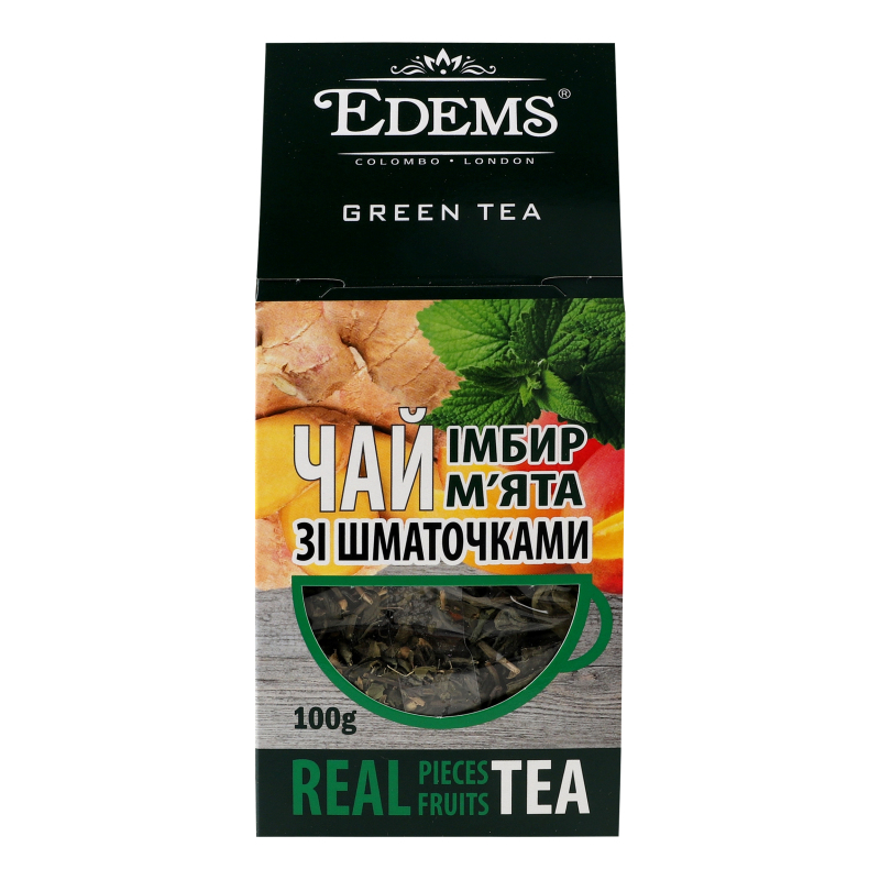 Чай Едемс 100г зелений імбир мята
