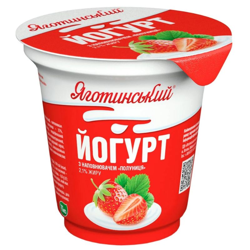 Йогурт Яготинське 2,1% 280г Полуниця