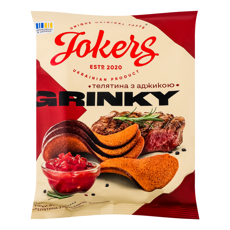 Грінки JokerS 80г Телятина з аджикою