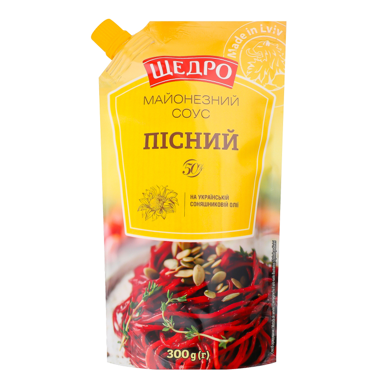 Майонезний соус Щедро 50% 300г Пісний