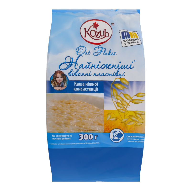 Пластівці КозубПрод 300г Вівсяні найніжн