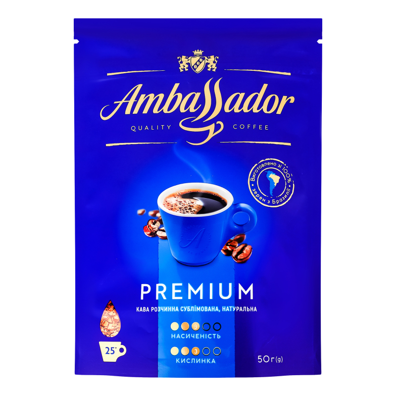 Кава Ambassador 50г Premium м/у