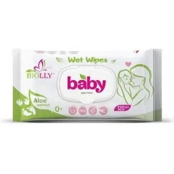 Серветки вологі Biolly 120шт Baby Алоє