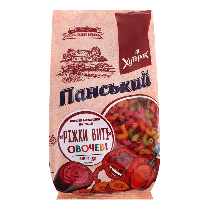 Макарони Хуторок Панський 400г Ріжки вит