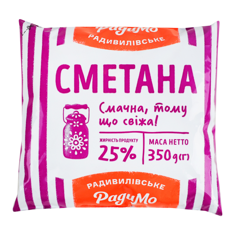 Сметана Радимо 25% 350г п/пл