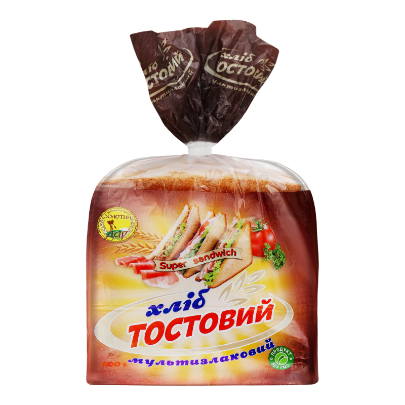 Хліб Золотий Дар 400г Тостовий мультизл