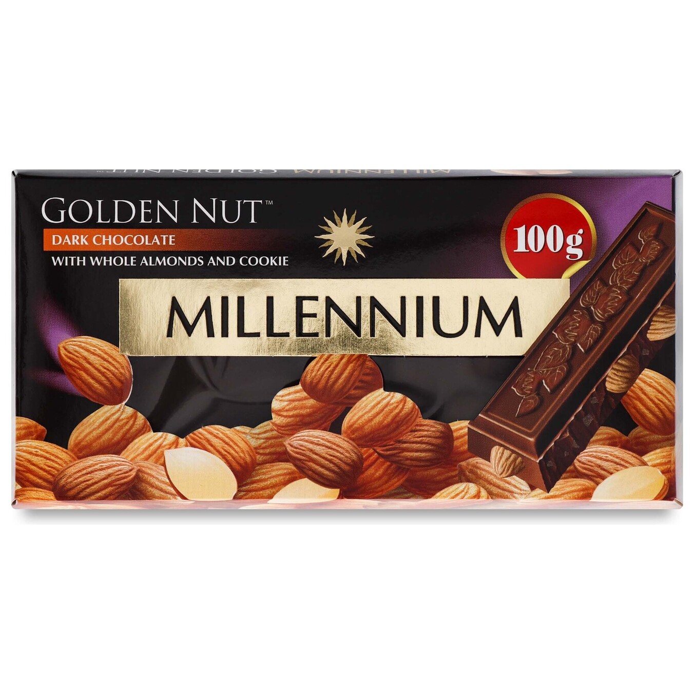 Шоколад Millennium 100 Чорн з цілим мигд