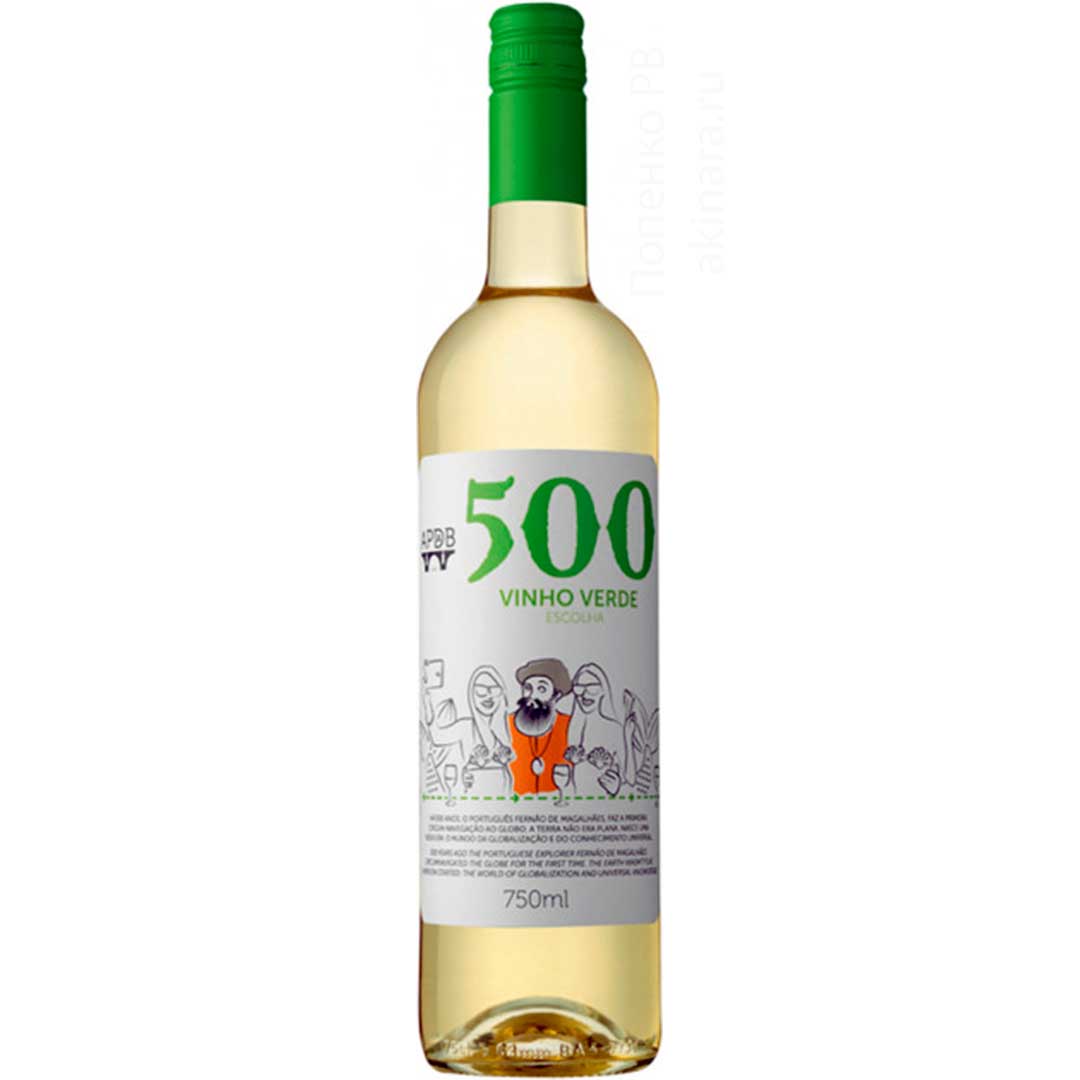 Вино 500 Vinho Verde 0,75л б н/сух 8,5%