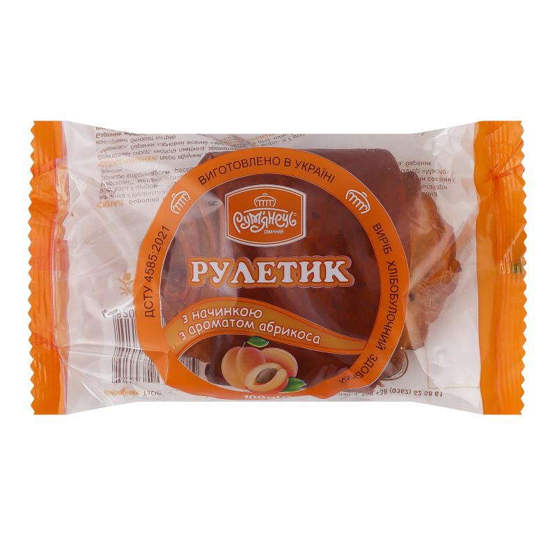 Булочка Румянець 100г Рулетик абрикосов