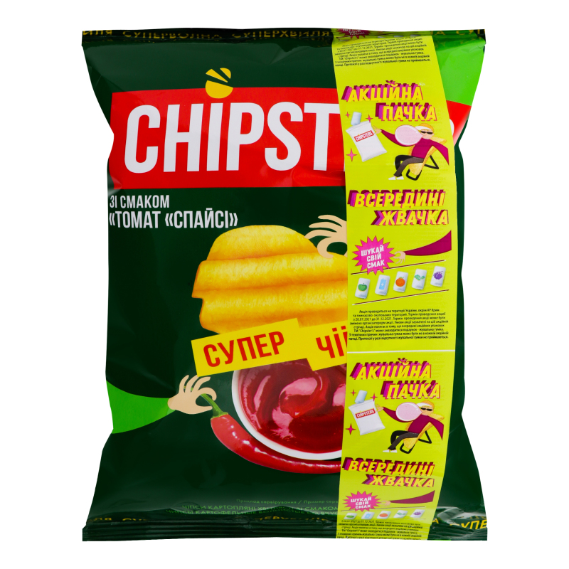 Чипси Chipsters 110г Хвил Томат Спайсі